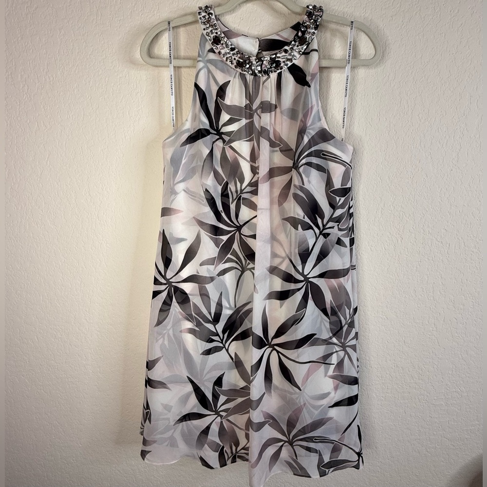 Vince Camuto Sheath Dress with Overlay Womens Sz 10